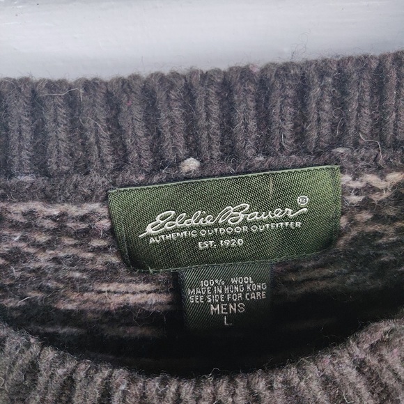 100% WOOL DARK GREEN HOLIDAY SWEATER - Picture 7 of 7
